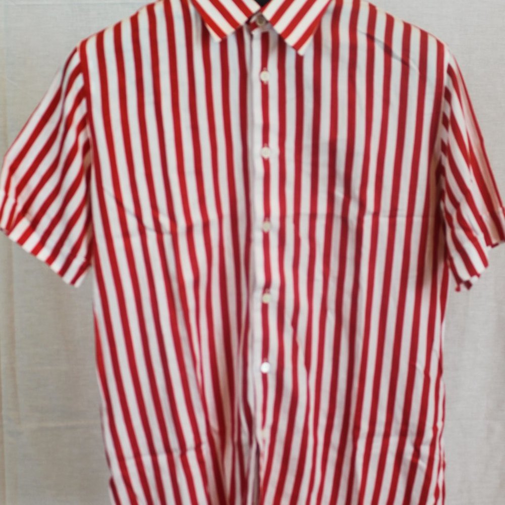 Hugo Boss Short-Sleeve Striped Button Down Shirt M Medium
